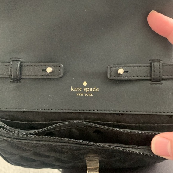 Kate Spade Black Crossbody Clutch Quilted Leather purse with removable strap - Picture 4 of 10